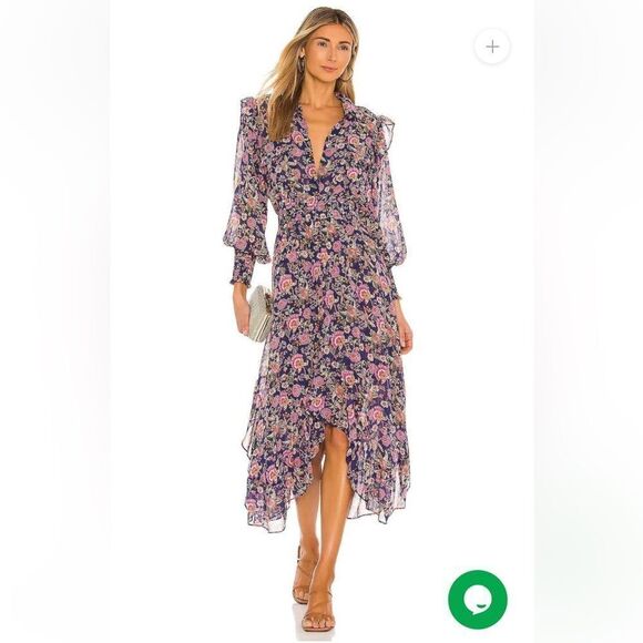 New MISA Katja Dress Pink Floral XS Revolve - Picture 1 of 16
